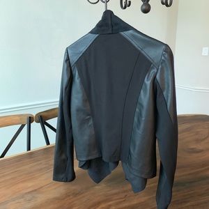 Kut from the Kloth faux leather drape front jacket